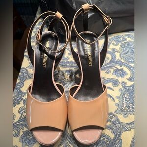 Saint Laurent Paris Tan Heels SIZE 38 (7 USA)